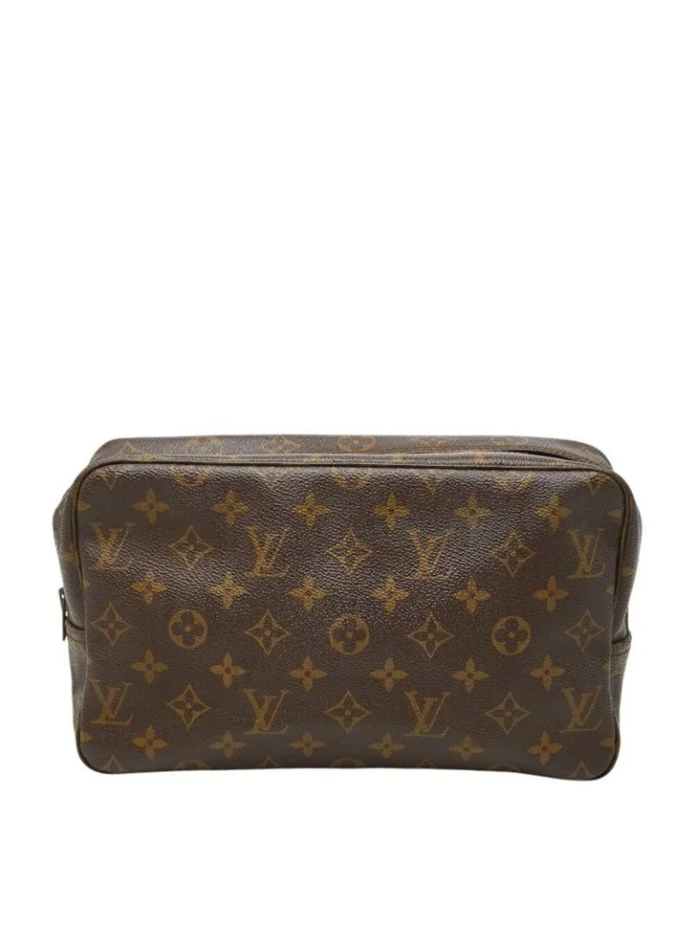 Louis Vuitton Monogram Trousse Toilet 28 Clutch Brown Leather